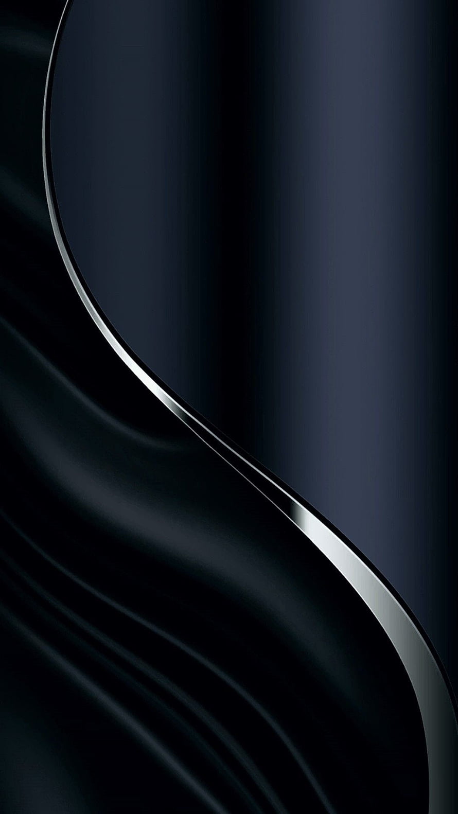 Dark Abstract Curved Silver Line on Deep Blue Background HD phone wallpaper