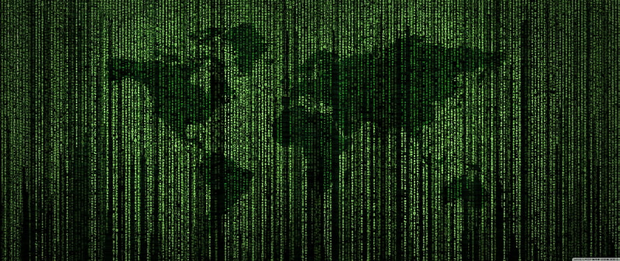 Green Matrix Code World Map Digital Rain Background HD wallpaper