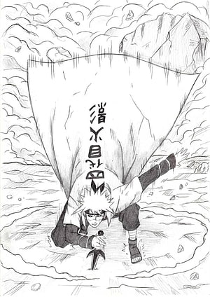 Fourth Hokage Minato Namikaze in Dynamic Action Pose with Hokage Cape and Kunai HD phone wallpaper