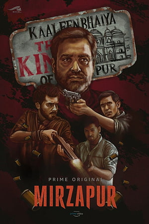 Mirzapur Prime Original Series Poster Featuring Armed Characters and Dramatic Red Background HD phone wallpaper