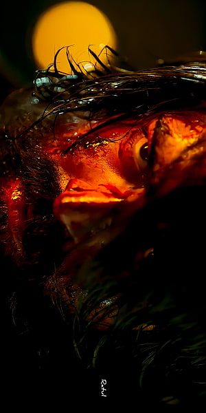 Rocky from KGF Chapter 2 in Dramatic Red Cinematic Lighting HD phone wallpaper