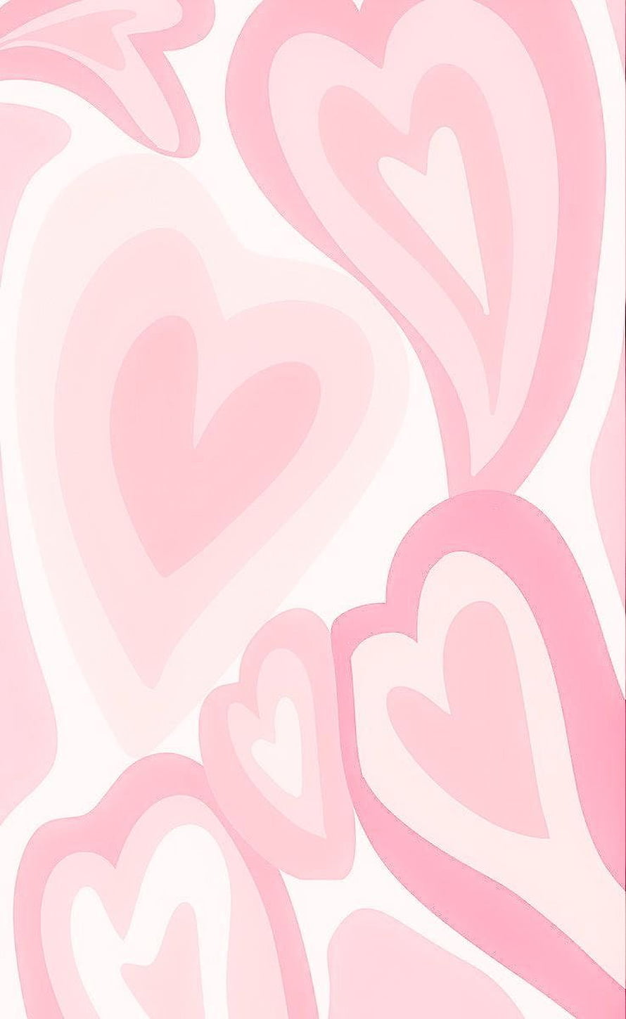 Soft Pink Aesthetic Heart Pattern with Layered Pastel Tones and Minimalist Design HD phone wallpaper