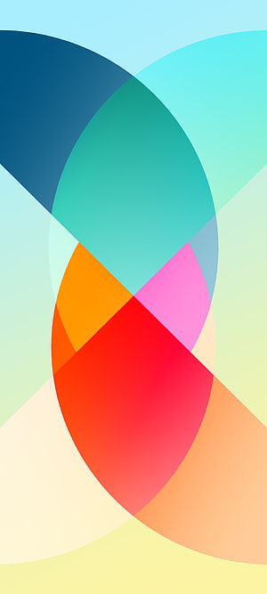 Vibrant Geometric Gradient Abstract Art with Overlapping Circles and Colorful Shapes HD phone wallpaper