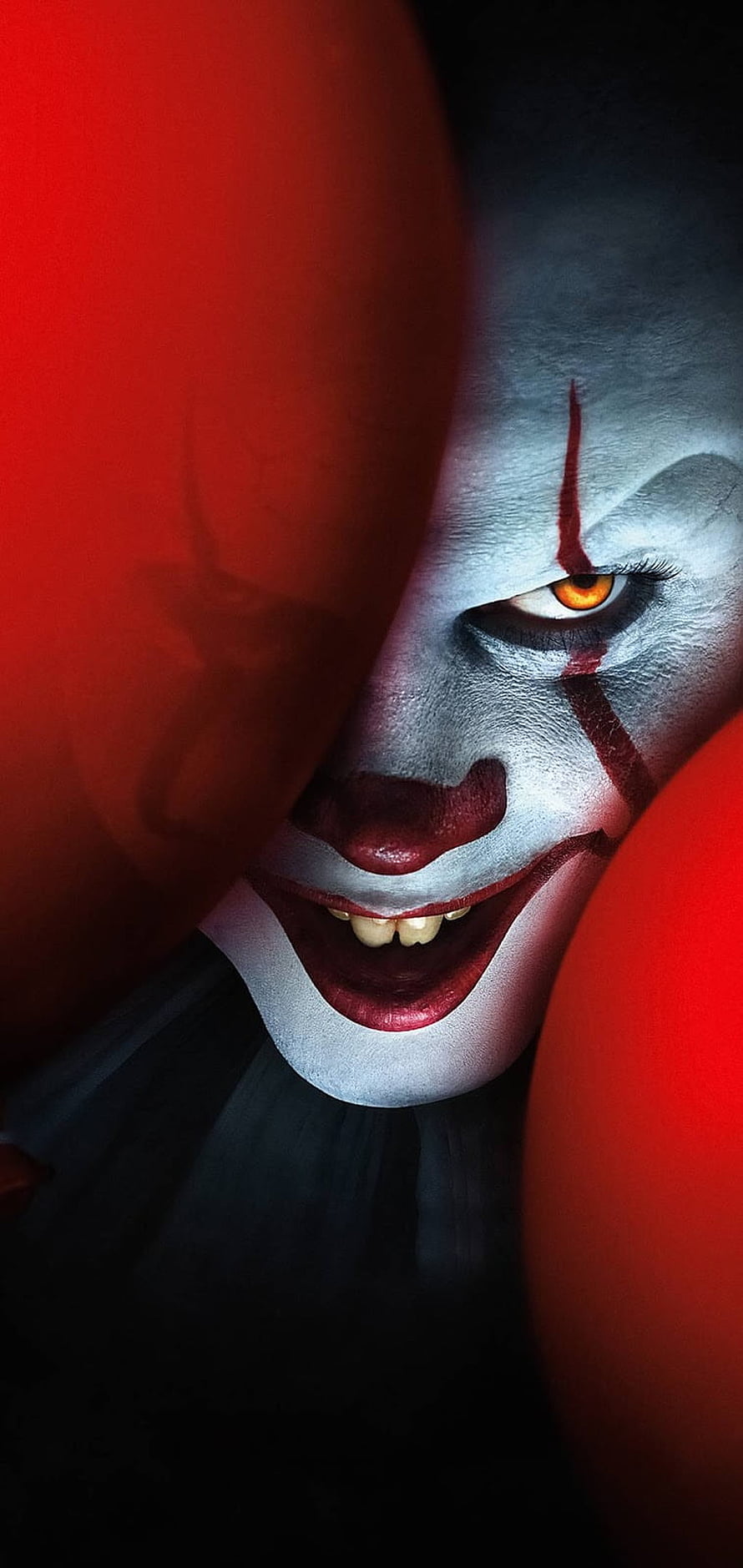 Pennywise the Dancing Clown from IT with Red Balloons and Menacing Grin HD phone wallpaper