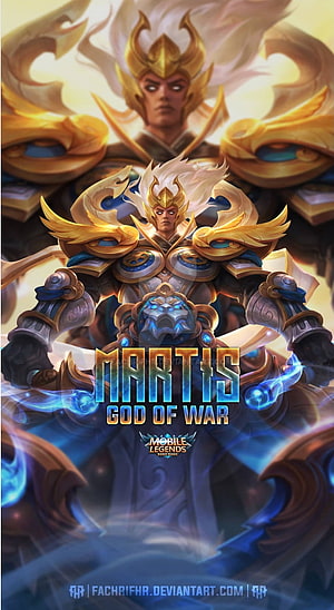Martis God of War Character Art from Mobile Legends Bang Bang Fantasy Game HD phone wallpaper