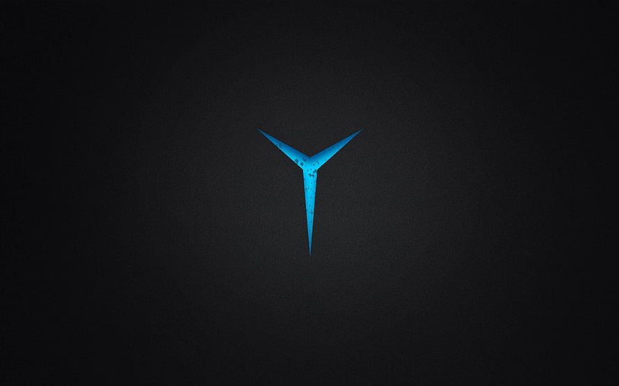 Lenovo Legion Y540 Glowing Blue Logo on Dark Textured Background HD wallpaper