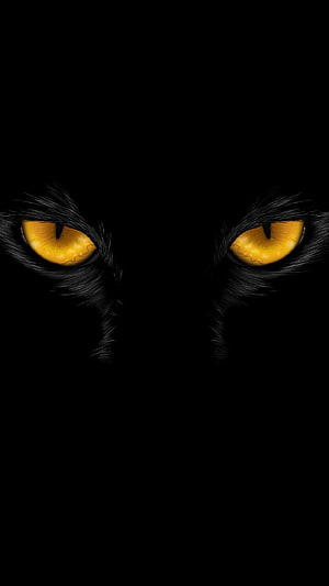 Majestic Black Panther Eyes Glowing in Darkness Minimalist Art HD phone wallpaper