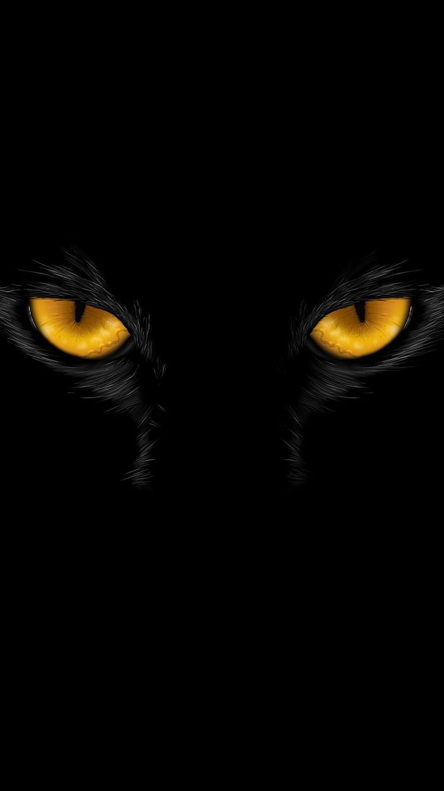 Majestic Black Panther Eyes Glowing in Darkness Minimalist Art HD phone wallpaper
