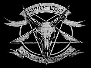 Lamb of God Pure American Metal Goat Skull Pentagram Logo Design HD wallpaper
