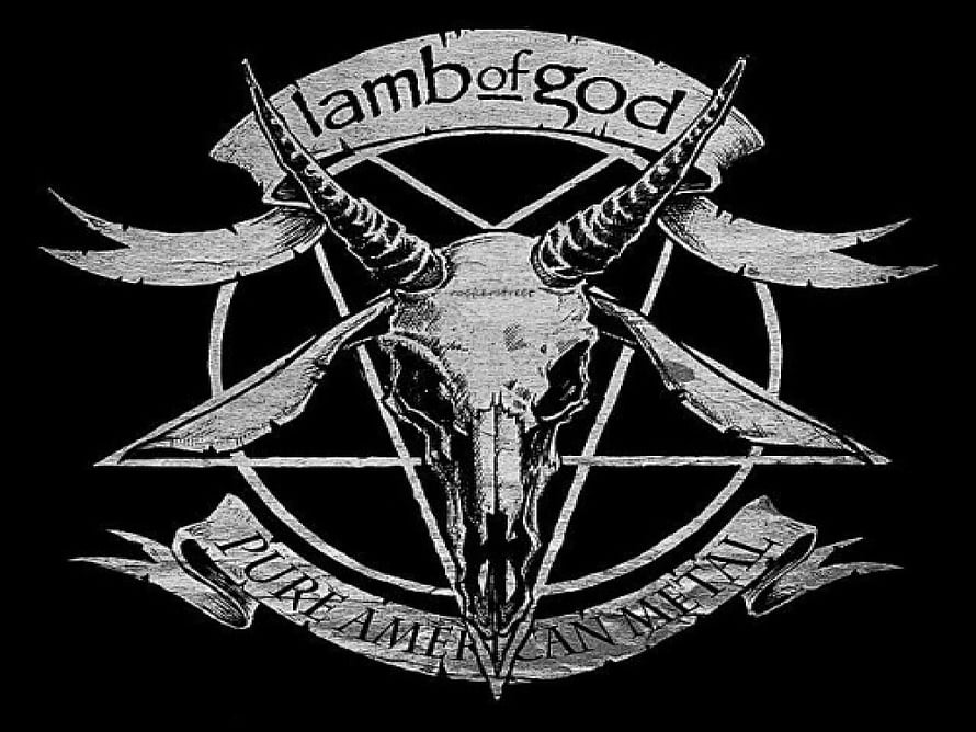 Lamb of God Pure American Metal Goat Skull Pentagram Logo Design HD wallpaper