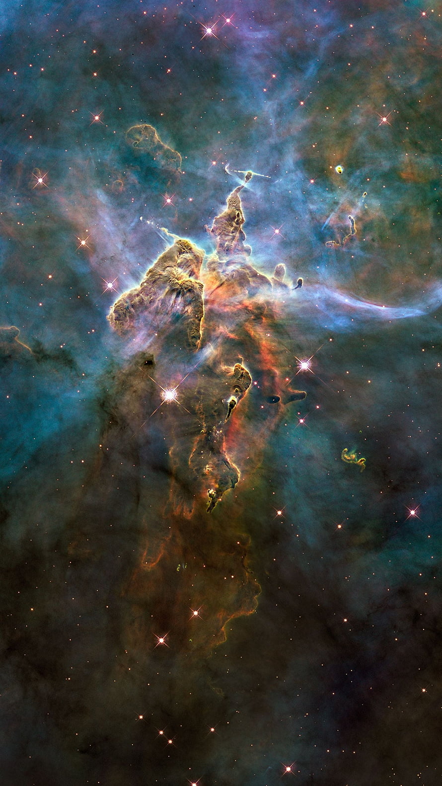 Hubble Space Telescope Deep Field Nebula and Star Field in Vibrant Cosmic Colors HD phone wallpaper