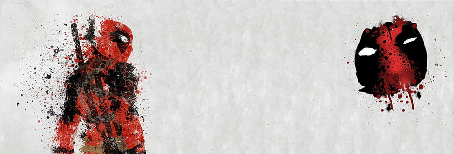Deadpool and Wolverine Grunge Ink Splatter Artwork on Textured White Background HD wallpaper