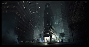 John Wick 3 Continental Hotel Exterior at Night in Rainy City HD wallpaper