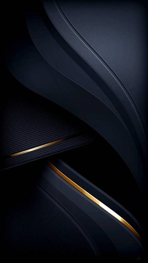 Elegant Black and Gold Abstract Curves with Luxurious Metallic Accents HD phone wallpaper