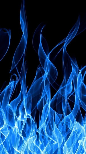 Vibrant Blue Flame Abstract Art on Black Background HD phone wallpaper