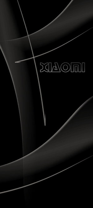 Xiaomi Black Abstract Geometric Wallpaper with Sleek Curved Lines and Minimalist Logo HD phone wallpaper