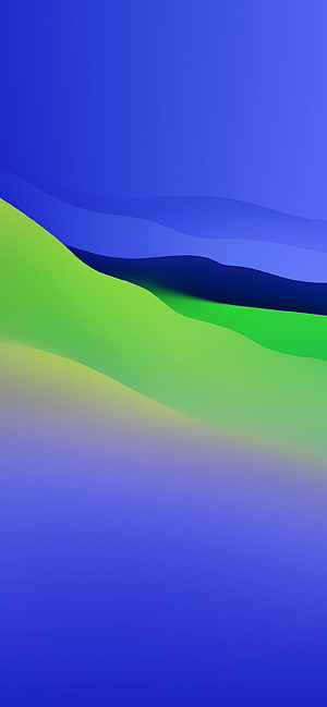 Abstract Layered Landscape with Blue and Green Gradient Waves HD phone wallpaper