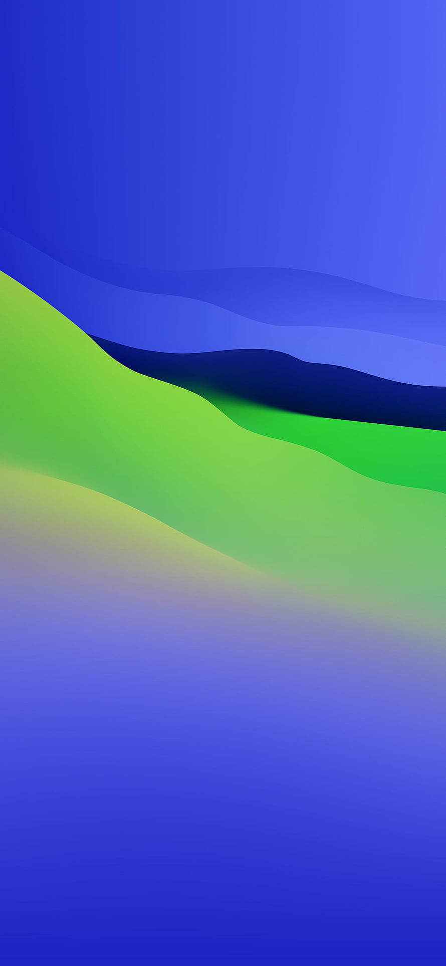 Abstract Layered Landscape with Blue and Green Gradient Waves HD phone wallpaper