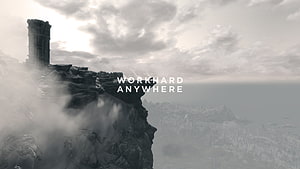 Elder Scrolls V Skyrim Misty Mountain Cliffs and Ancient Tower Landscape HD wallpaper