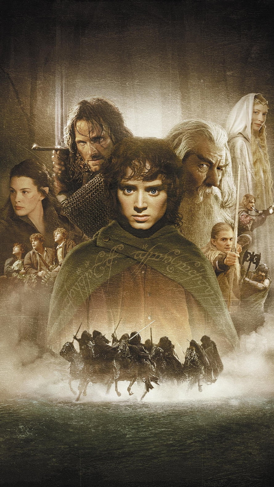 The Lord of the Rings Ensemble Cast Poster with Frodo, Aragorn, Gandalf, and the Fellowship HD phone wallpaper