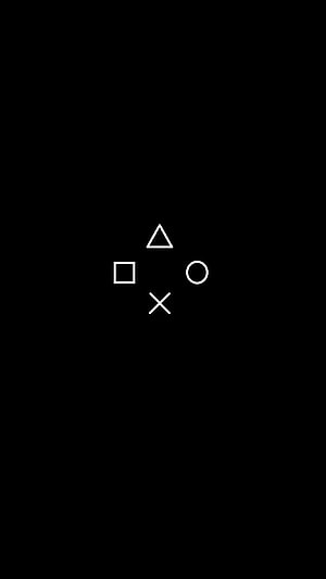 Minimalist PlayStation Controller Button Icons on Black Background HD phone wallpaper