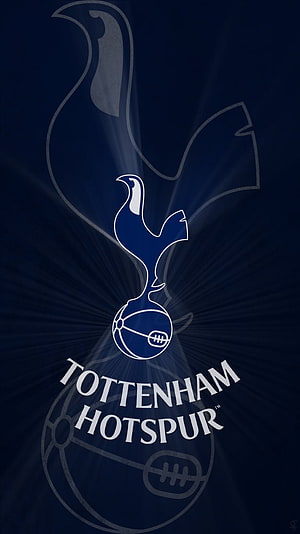 Tottenham Hotspur Crest with Radiant Light Rays on Deep Navy Blue Background HD phone wallpaper