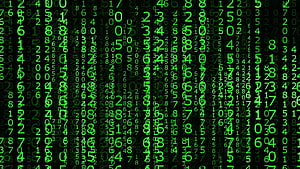 Green Digital Number Rain on Black Background Inspired by The Matrix Franchise HD wallpaper
