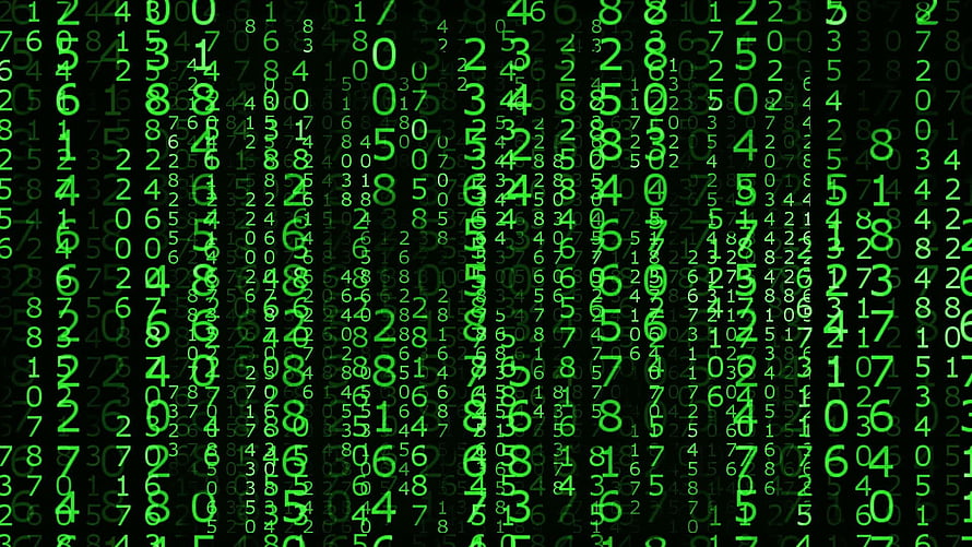 Green Digital Number Rain on Black Background Inspired by The Matrix Franchise HD wallpaper