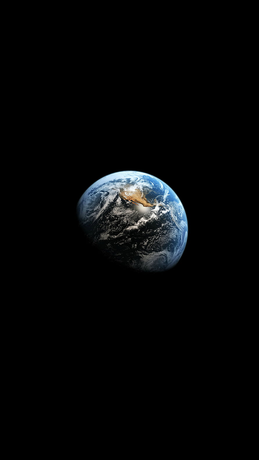 Planet Earth Viewed From Deep Space Against a Black Void HD phone wallpaper