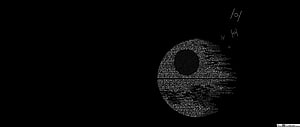 Star Wars Death Star Glitch Art Minimalist Black and White Digital Wallpaper HD wallpaper