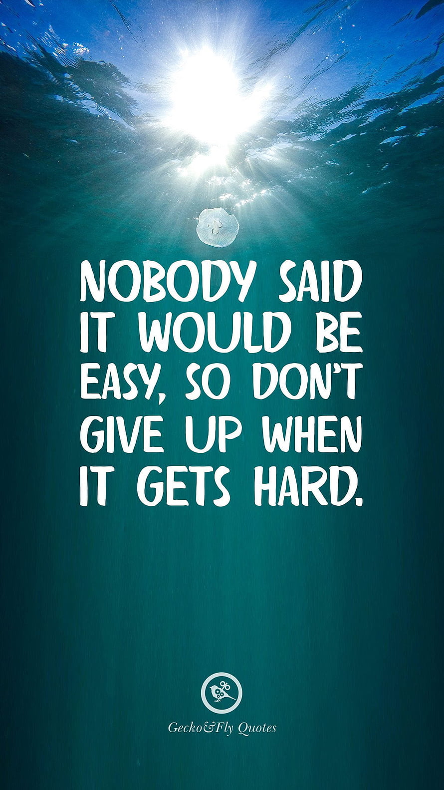 Underwater Sunlight Motivational Quote About Perseverance and Resilience HD phone wallpaper