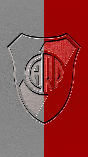 River Plate Club Crest Minimalist Split Design with Leather Texture Background HD phone wallpaper