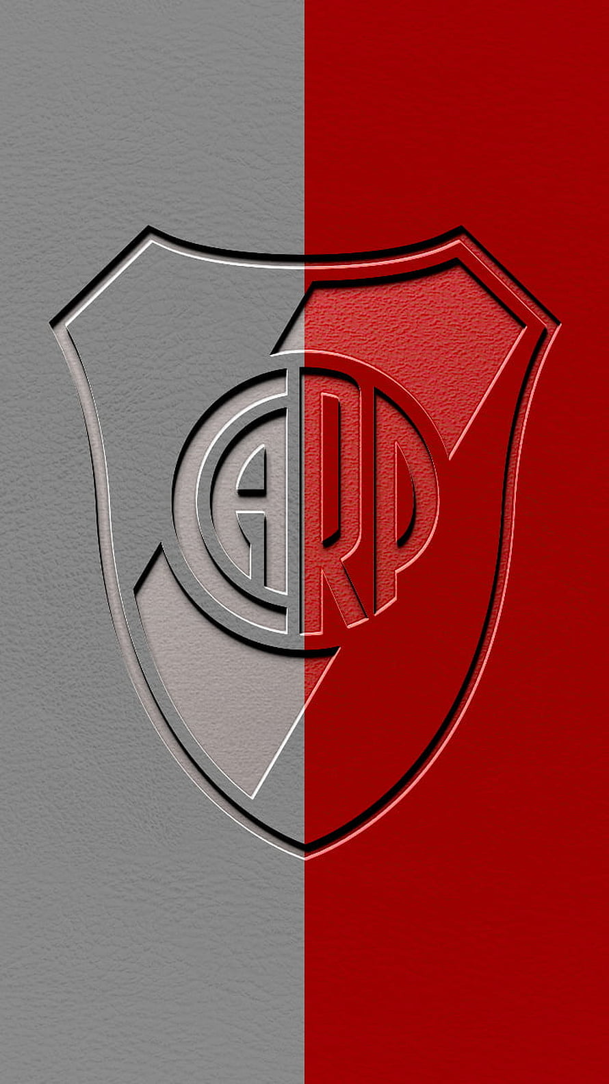 River Plate Club Crest Minimalist Split Design with Leather Texture Background HD phone wallpaper