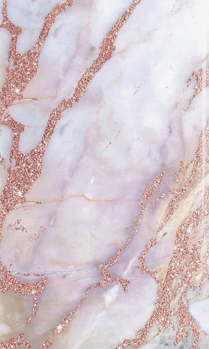 Rose Gold Marble Texture with White Veins and Sparkling Gold Accents HD phone wallpaper