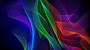 Vibrant RGB Neon Wave Abstract Digital Art with Flowing Colorful Lines on Dark Background HD wallpaper