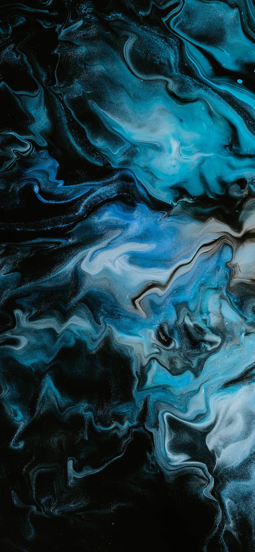 Dark Blue and Turquoise Acrylic Fluid Art Abstract Marble Texture HD phone wallpaper