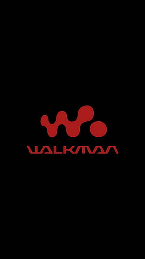 Sony Walkman Red Logo on Black Background Minimalist Branding Design HD phone wallpaper