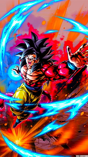 Super Saiyan 4 Goku Dragon Ball Legends Anime Artwork HD phone wallpaper