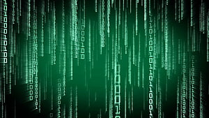 Green Binary Code Rain Digital Matrix Style Futuristic Technology Background HD wallpaper