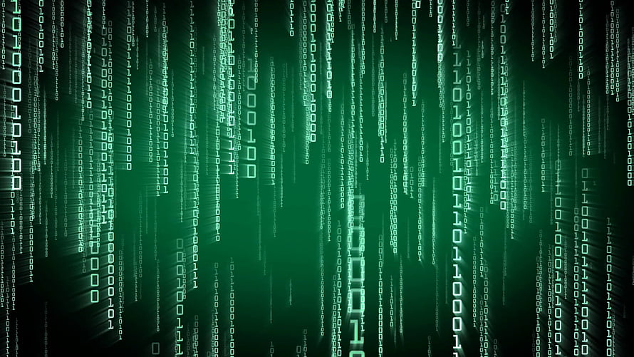 Green Binary Code Rain Digital Matrix Style Futuristic Technology Background HD wallpaper
