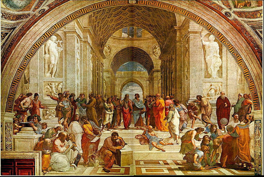 Raphael's The School of Athens Fresco in the Vatican Apostolic Palace HD wallpaper