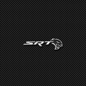 SRT Hellcat Logo on Carbon Fiber Texture Background HD phone wallpaper