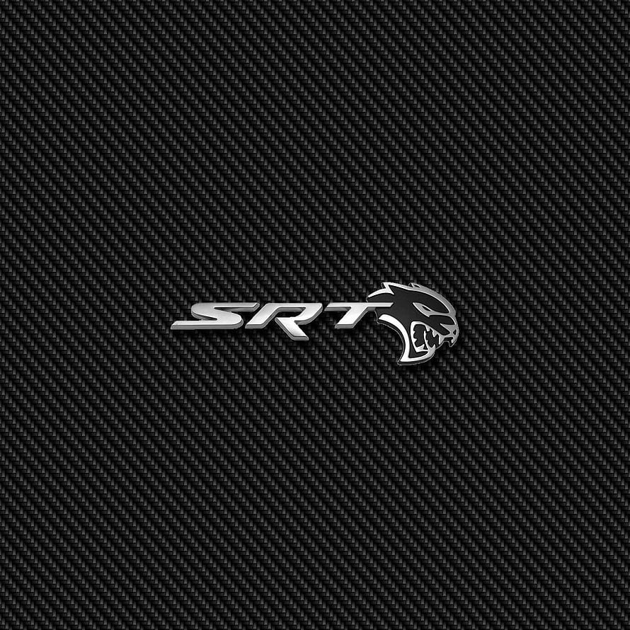 SRT Hellcat Logo on Carbon Fiber Texture Background HD phone wallpaper