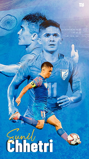 Sunil Chhetri India National Team Soccer Player Action Portrait Wallpaper HD phone wallpaper
