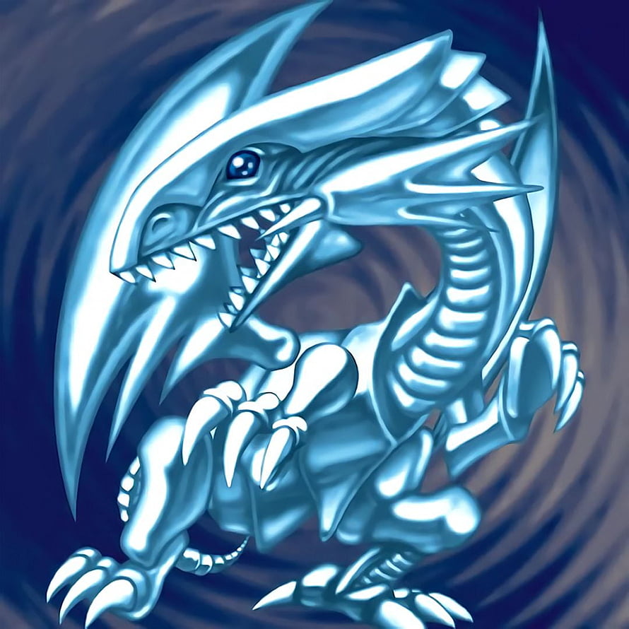 Blue-Eyes White Dragon from Yu-Gi-Oh! in a Dynamic Silver Metallic Pose HD phone wallpaper