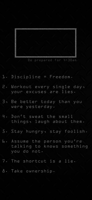 Dark Minimalist Motivational Rules for Self Discipline and Daily Focus HD phone wallpaper