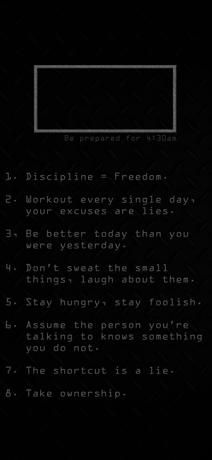 Dark Minimalist Motivational Rules for Self Discipline and Daily Focus HD phone wallpaper