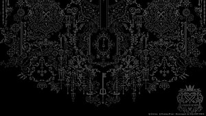 Kingdom Hearts III Ornate Black and White Decorative Pattern Wallpaper HD wallpaper