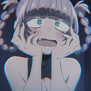 Nazuna Nanakusa Anime Character with Braided Hair and Glitch Art Effect HD phone wallpaper