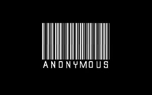 Minimalist Anonymous Barcode Typography Design on Black Background HD wallpaper
